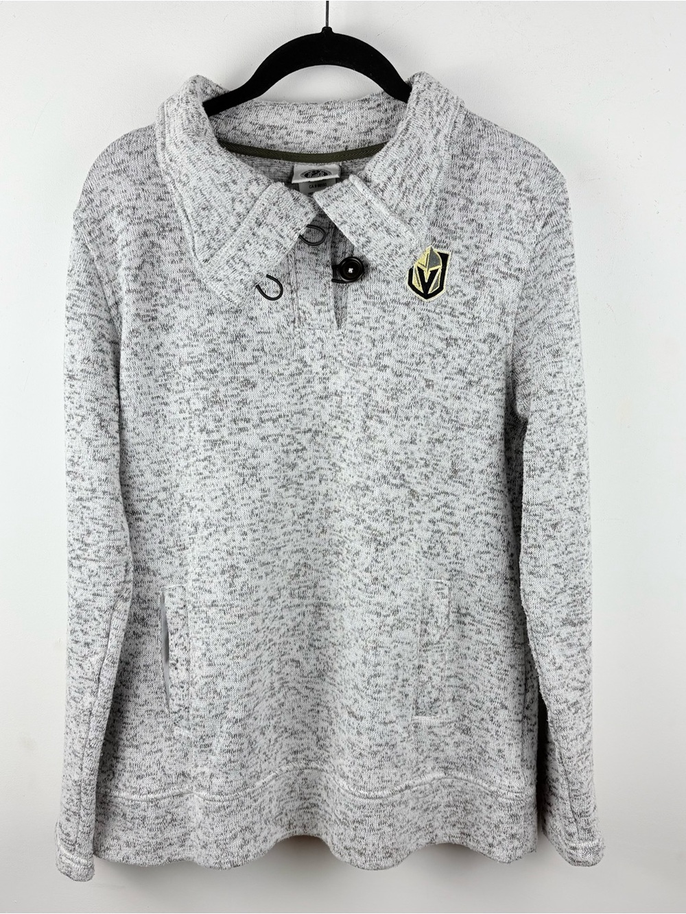 NHL Vegas Golden Knights Embroidered Fleece 1/4 Button Sweatshirt Sweater M 8 10 - Picture 2 of 12